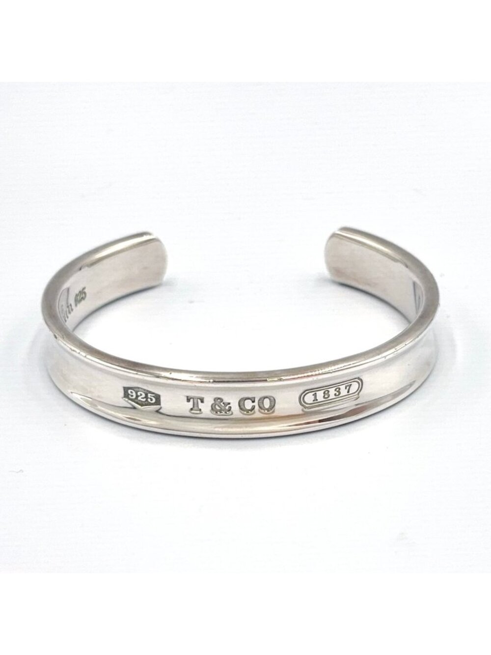 Tiffany & Co 1837 Narrow Cuff Silver Bangle Bracelet